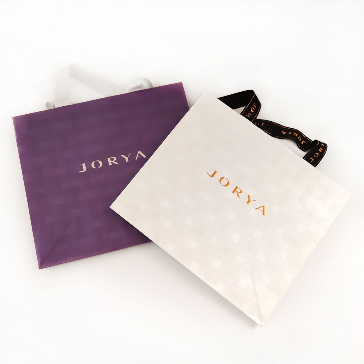 Custom Paper Bag with Silk Ribbon Handle