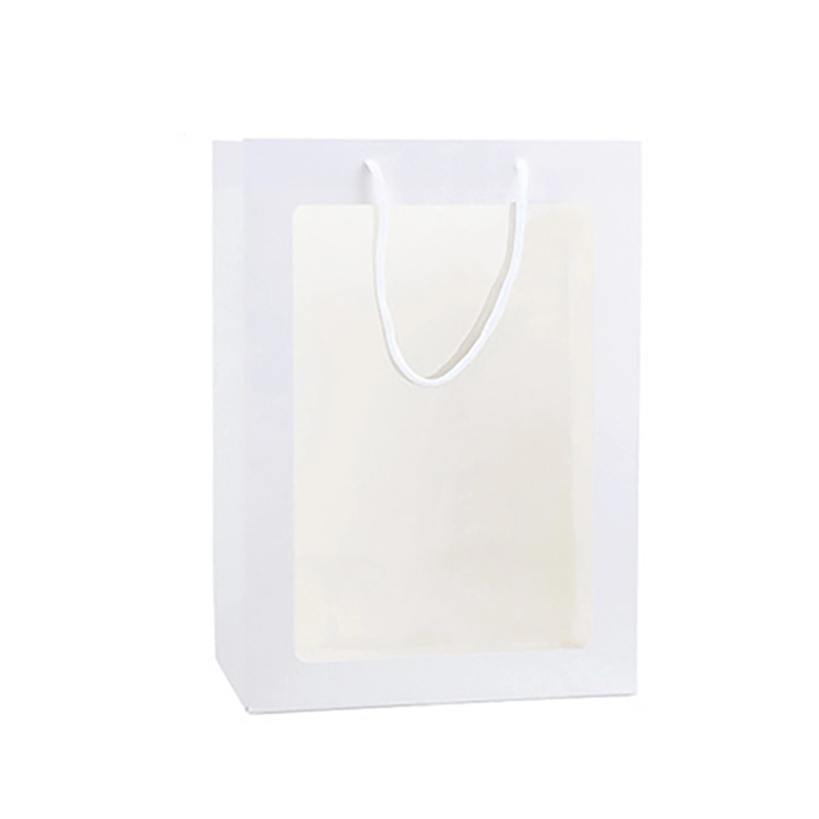 white paper bag with window