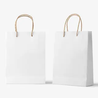 White Kraft Paper Bags With Handles