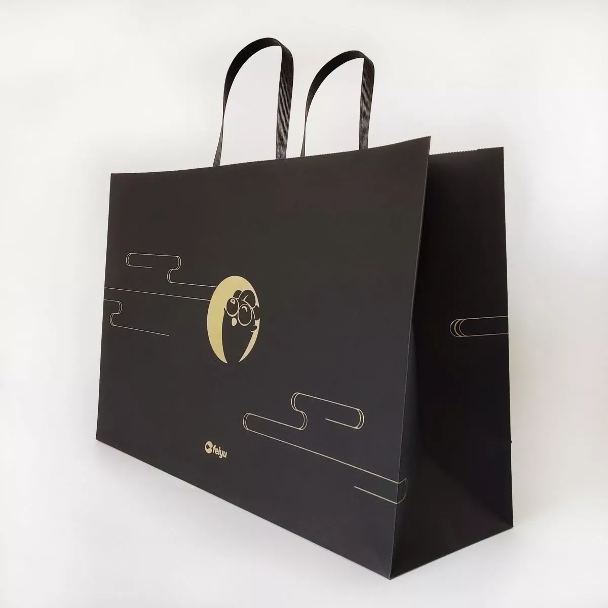 Black paper bags with handles 