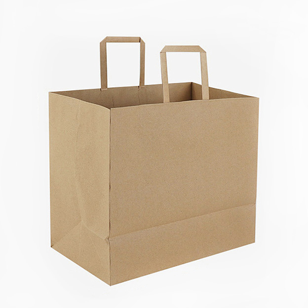 Wide Base Folded Handles Paper Bags