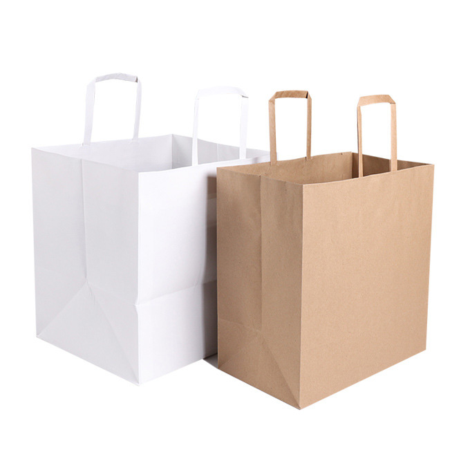 Wide Base Folded Handles Paper Bags