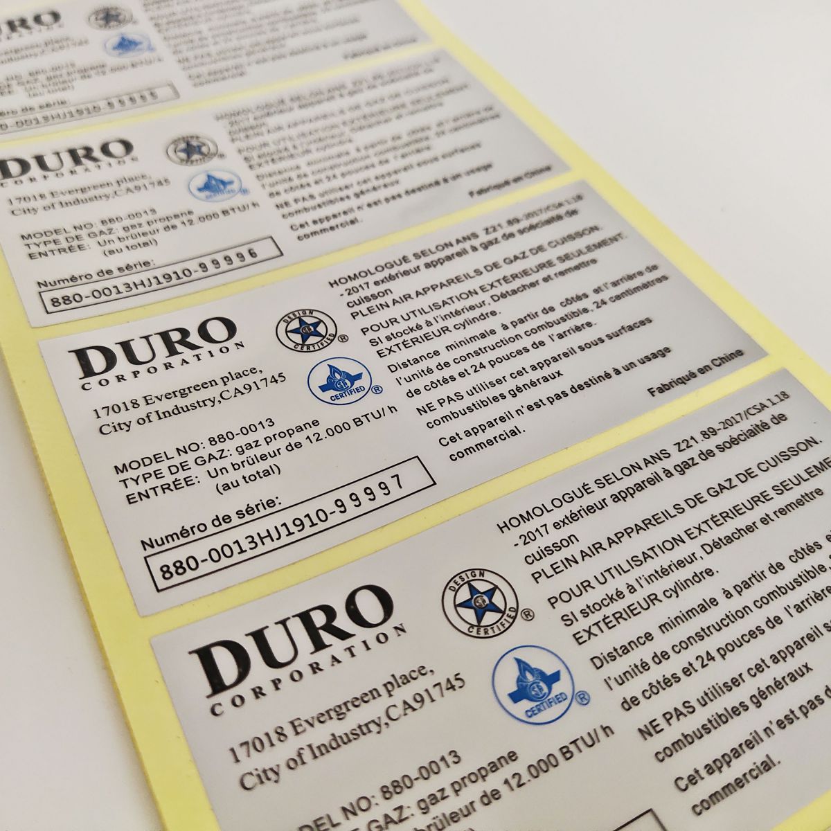 Personalized Waterproof Silver Labels