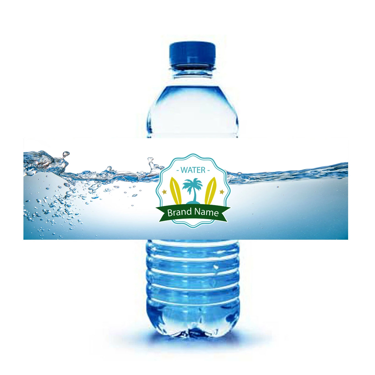 custom printed waterproof water bottle label sticker