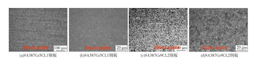 Metallographic Morphology of Heat-Treated Trial Steel Plate at the Quarter-Thickness Position