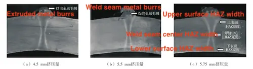 Weld seam and Burr Morphology at Different Extrusion Amounts