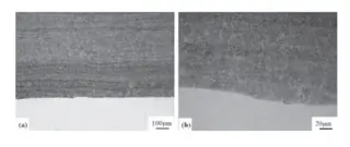 Microstructure of carbon steel matrix near the inner wall cladding layer