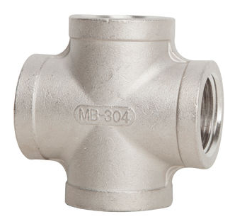 ANSI B16.14 Threaded Cross, SS 304, 3/8 Inch, 150 LB, FNPT