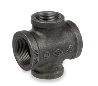 Ductile Iron Reducing Cross, ASTM A536, 1-1/4 Inch, 300 PSI, NPT