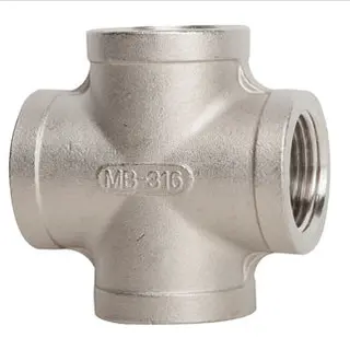 SS 316 Threaded Cross, 1/4 Inch, 150 LB, ASTM A197, FNPT
