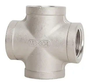 ANSI B16.14 Threaded Cross, SS 304, 3/8 Inch, 150 LB, FNPT