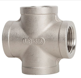SS 316 Threaded Cross, 1/4 Inch, 150 LB, ASTM A197, FNPT