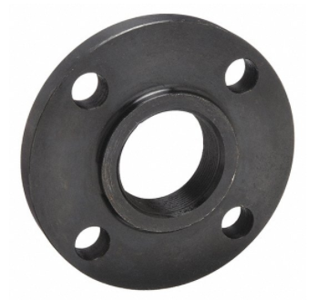 Black Steel Threaded Flange, 150 LB, 1-1/2 Inch, ASME B16.3, NPT