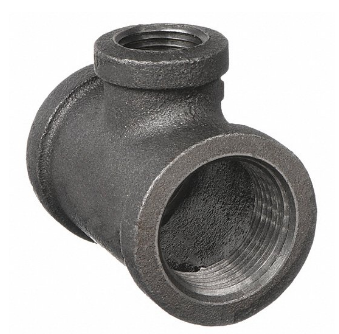 ASME B16.3 Reducing Tee, 1 x 1 x 3/4 Inch, 150 LB, ASTM A47