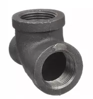 Malleable Iron Reducing Tee, 1-1/2 x 3/4 Inch, 150 LB