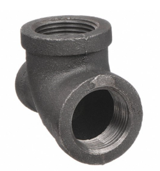 Malleable Iron Reducing Tee, 1-1/2 x 3/4 Inch, 150 LB