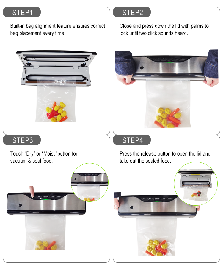 130W Space-saving Food Vacuum Sealer, 30cm Seal Length