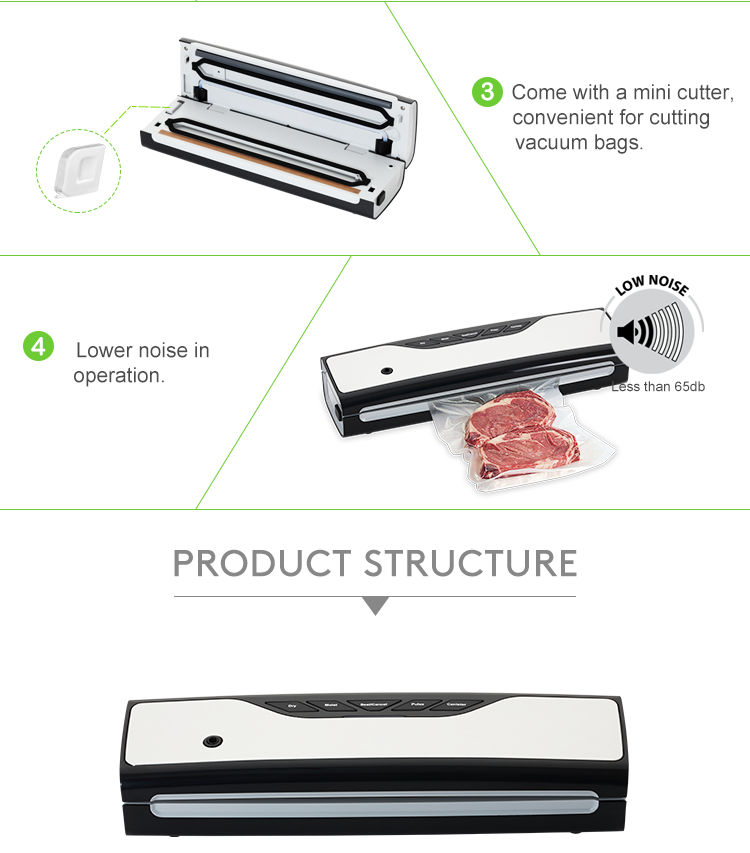 130W Space-saving Food Vacuum Sealer, 30cm Seal Length