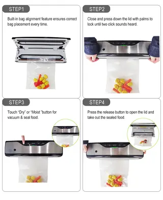 130W Space-saving Food Vacuum Sealer, 30cm Seal Length