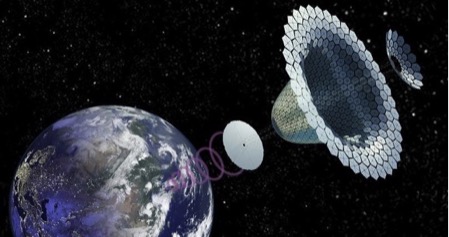 The conceptual picture of SSPS envisioned by NASA