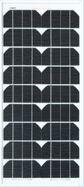 Single Crystal Silicon Solar Cell, 20W, 505 X 353 X 28mm