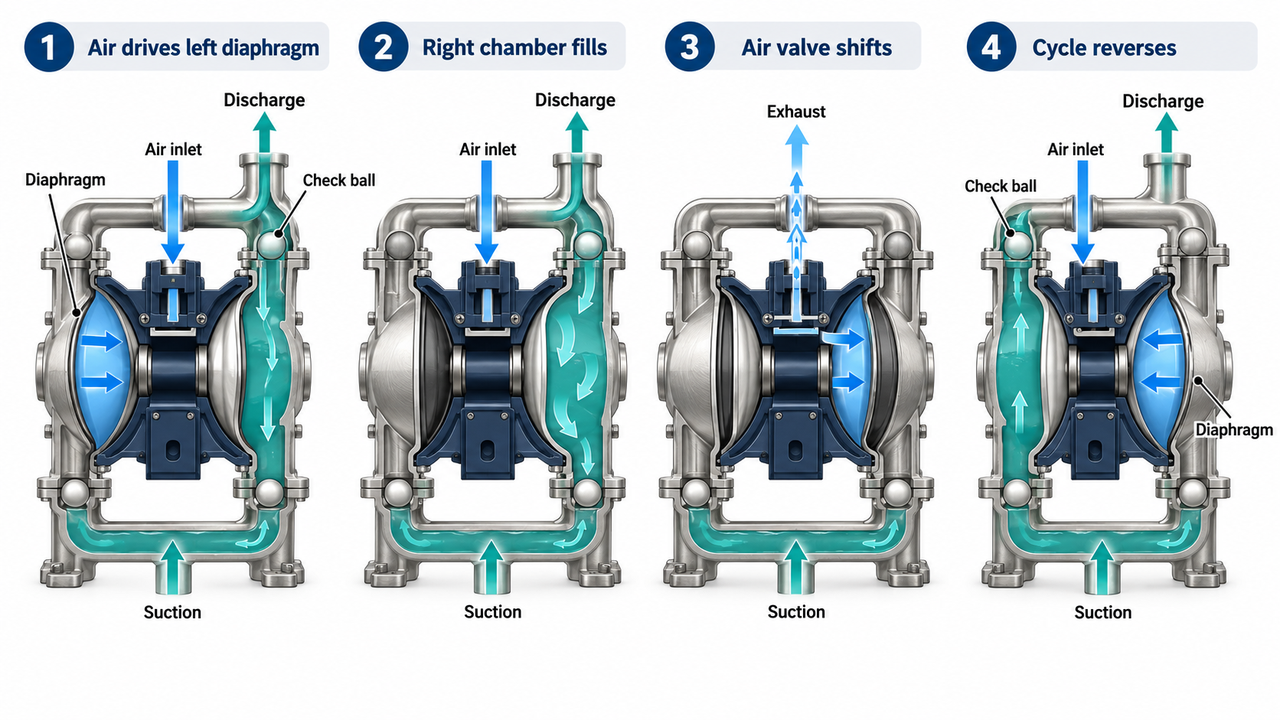 How Does an AODD Diaphragm Pump Work How Does an AODD Diaphragm Pump Work