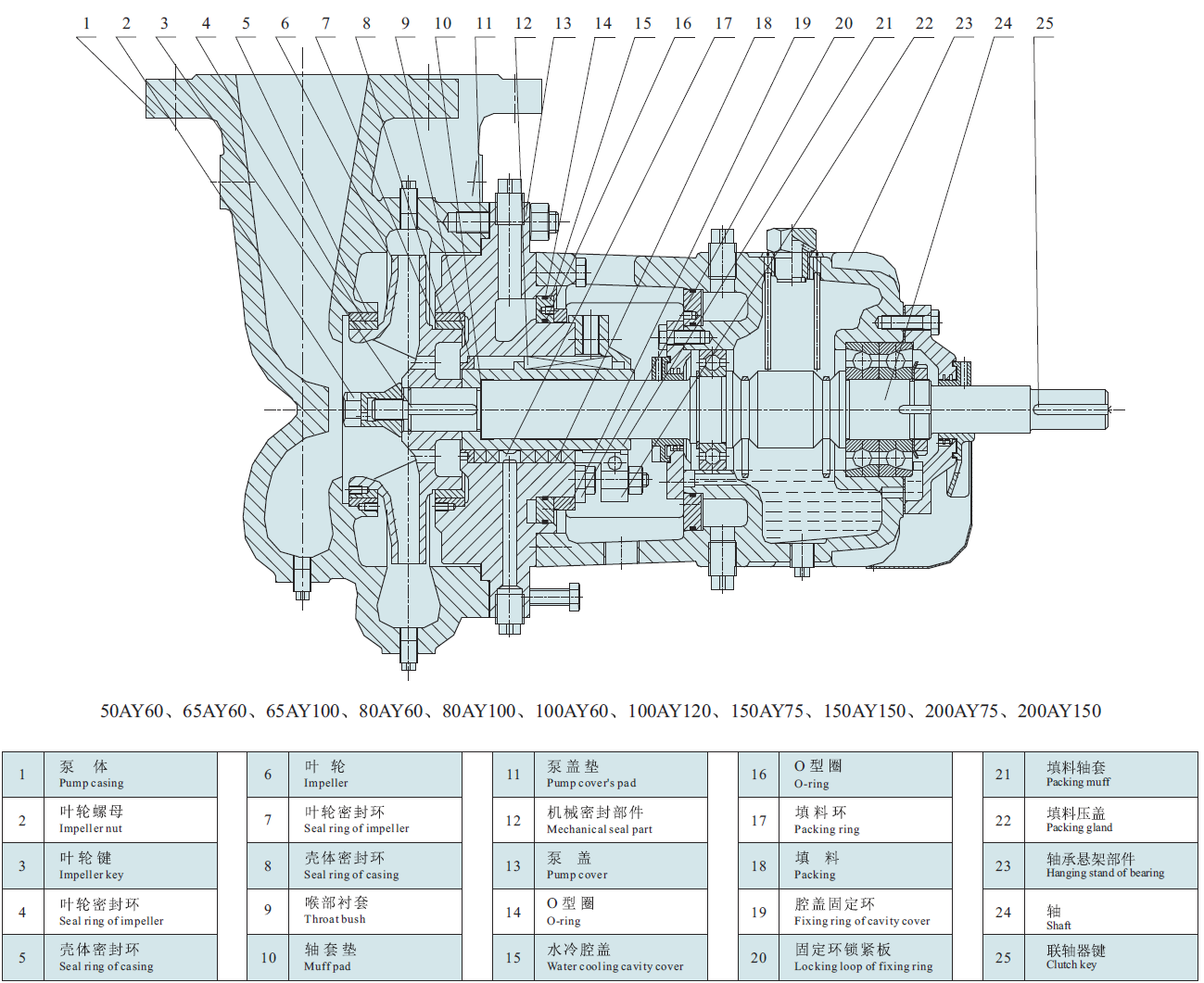 Structure drawing of Single-stage Single-suction AY Oil Pump