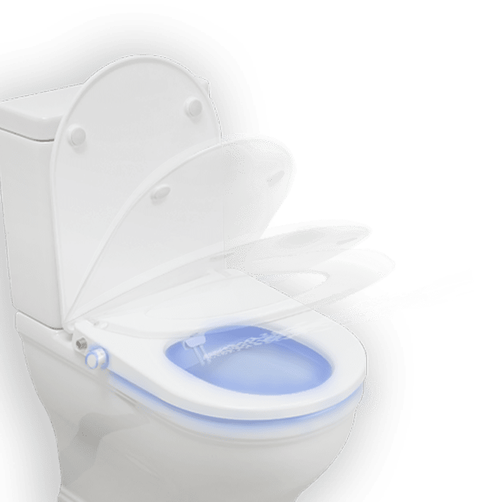 Heated bidet toilet seat with LED nightlight