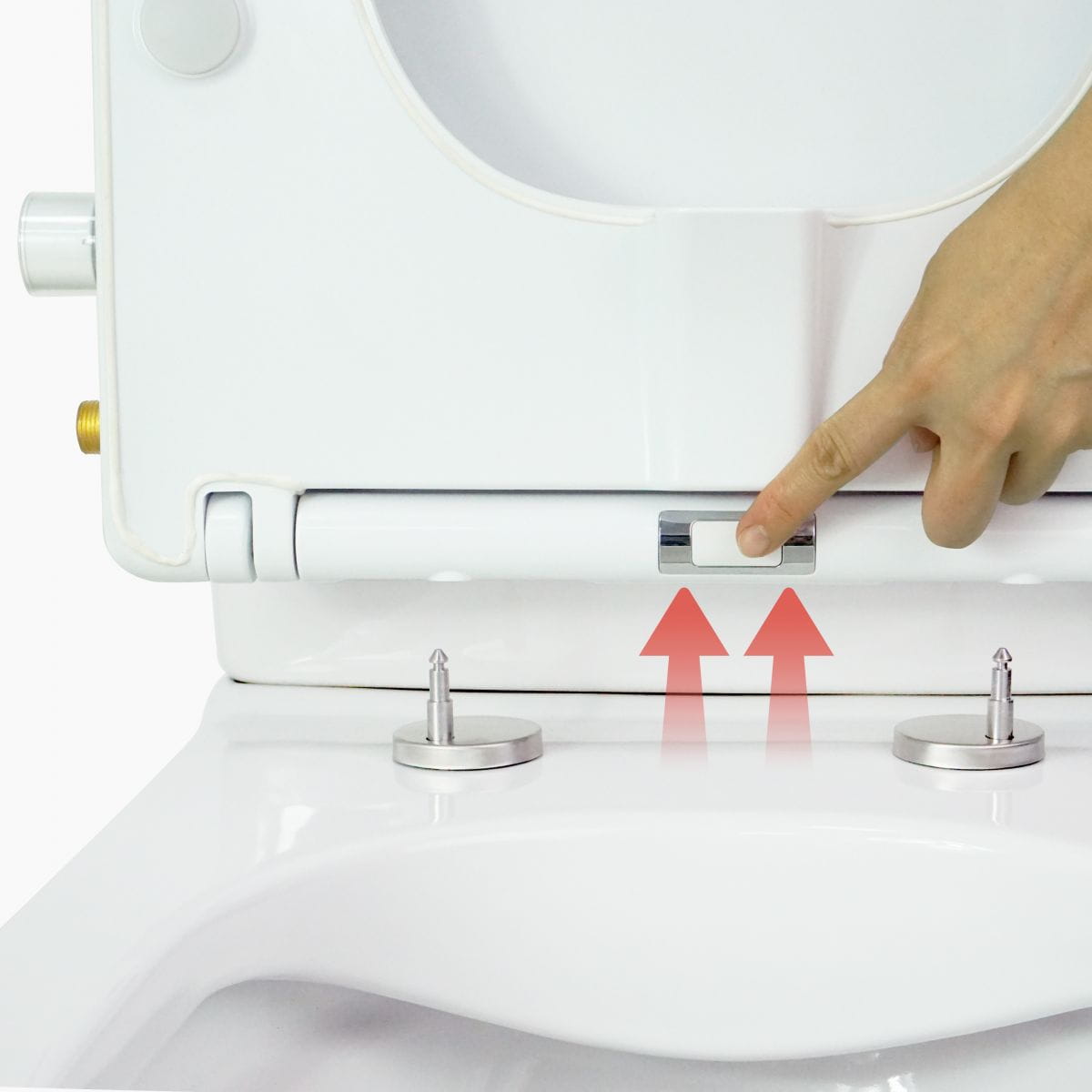 One-button quick-release toilet cover
