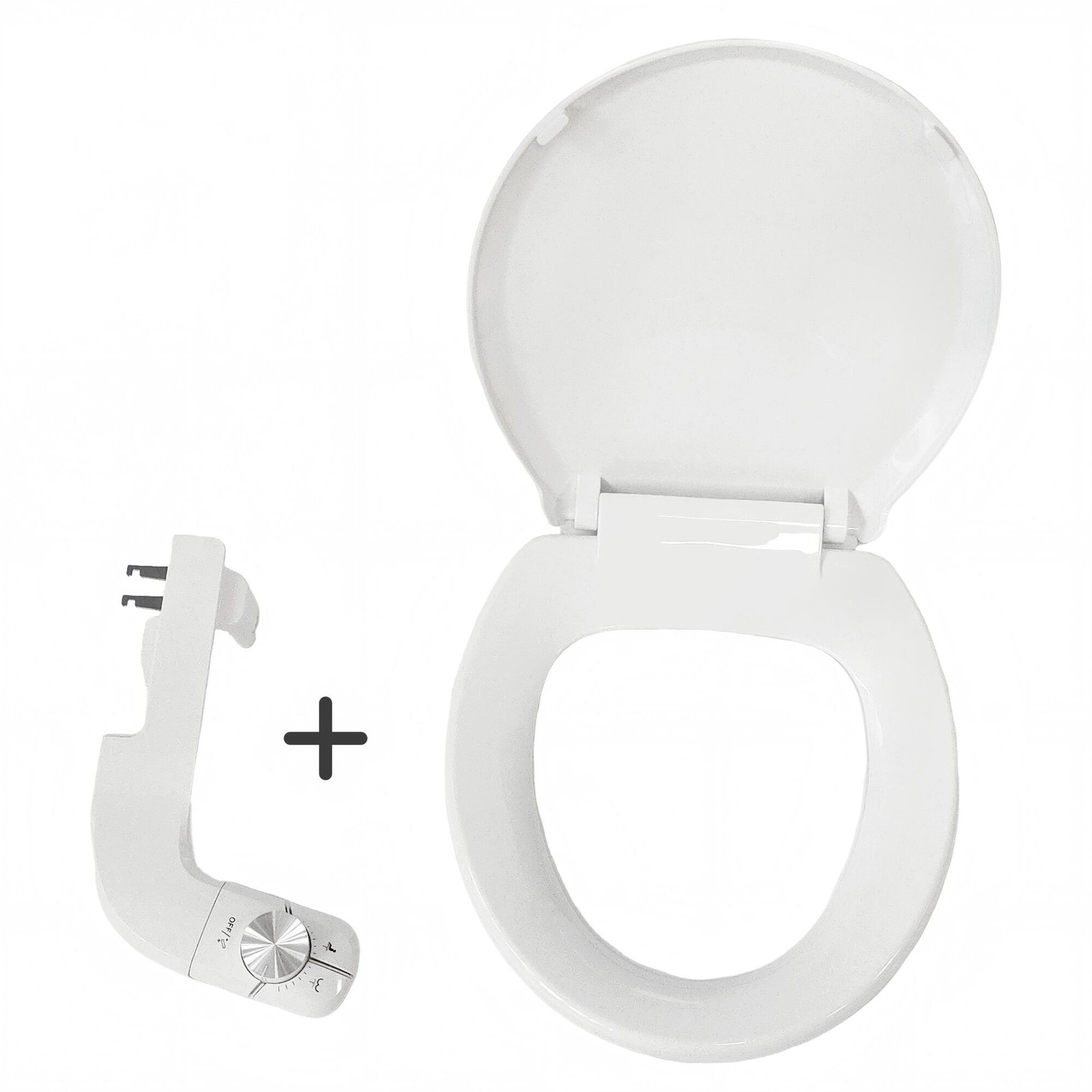 Custom Logo Round Shape Smart Toilet Bidet Seat Non-Electric Cold Water Elongated Rear/Front Wash Modern Easy Operation
