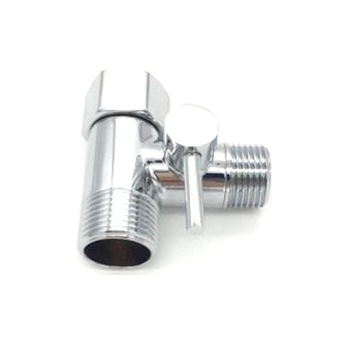 Chrome Finished Three Way Tee Connector with shut off