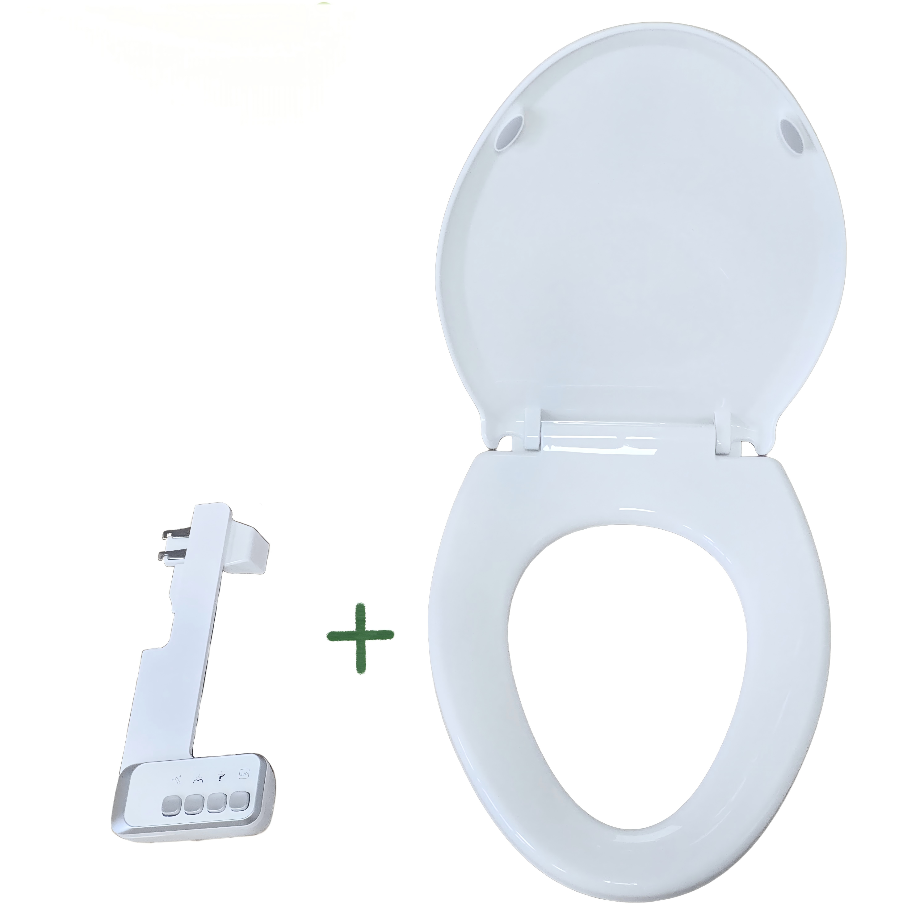 V Shape PP Non Heating Toilet Seat Cover Combo with Quick Release Bidet