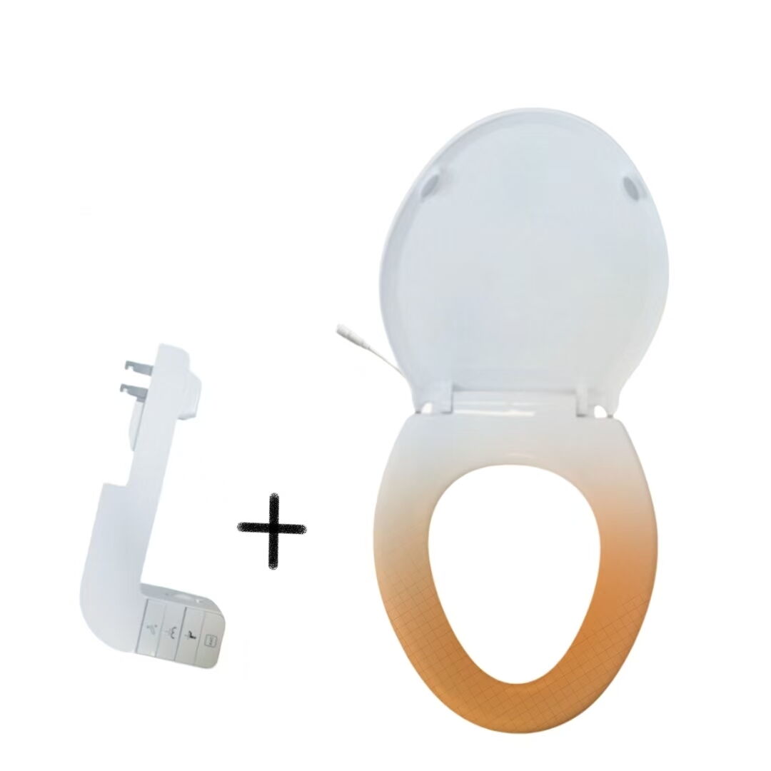 Elongated PP Toilet Seat with Seat Heating and LED Light for Use with Quick Release Body Cleaner