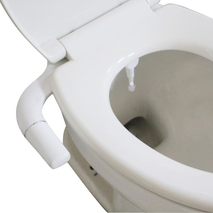 Ultra-Slim Bidet Attachment in White with signal Nozzle