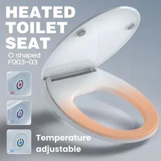 UF Material NEW Heated Toilet Seat O Shape Toilet Seat Temperature Adjustable Slow-Close Toilet Seats