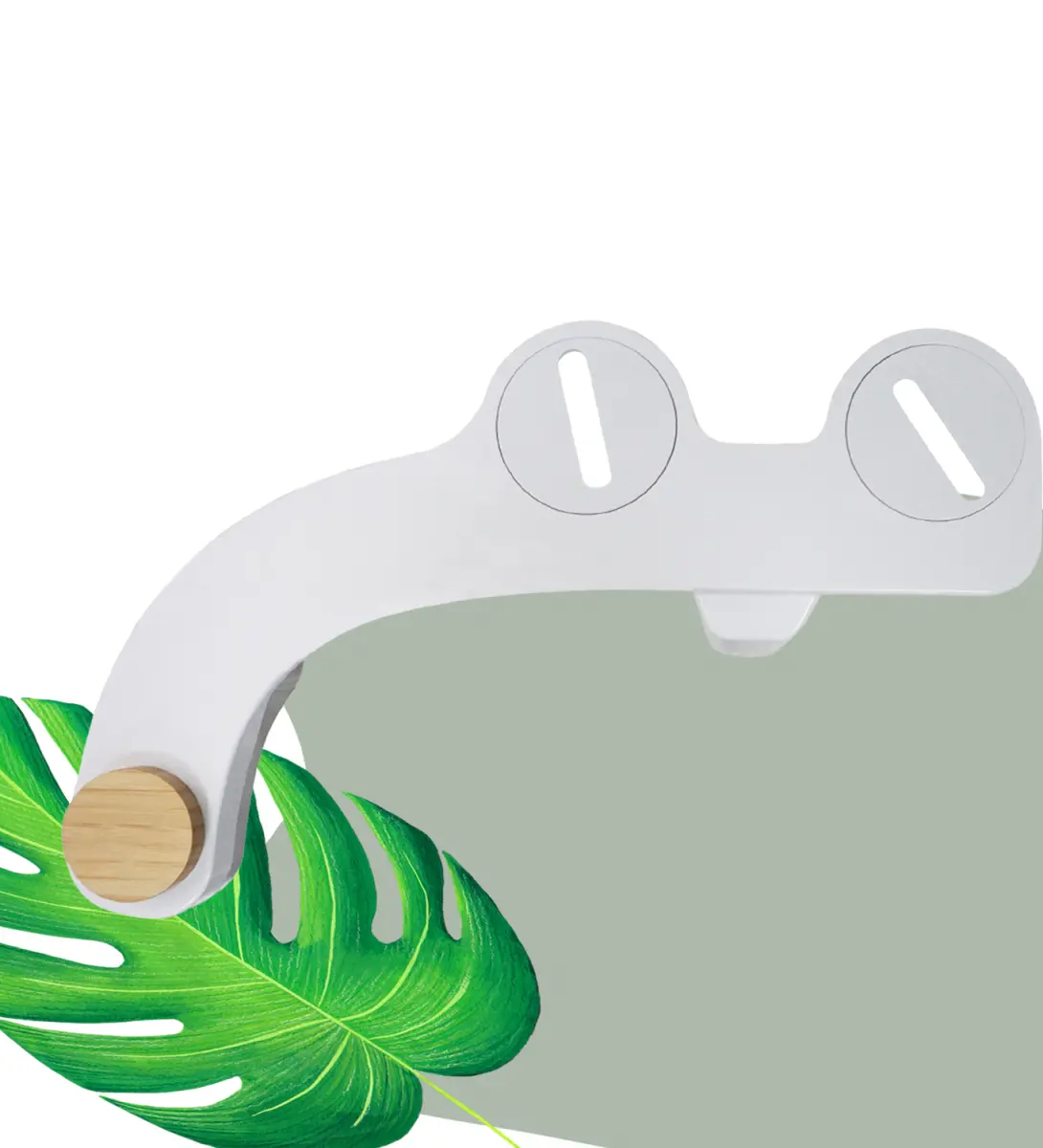 Dual Nozzle Bidet Attachment With Bamboo Knob