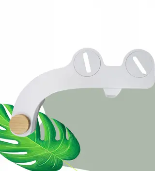 Dual Nozzle Bidet Attachment With Bamboo Knob