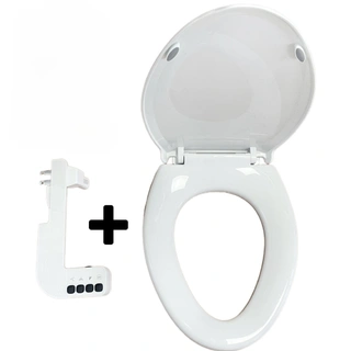 Elongated PP+ABS Quick Release Toilet Seat Cover Is Compatible with the Sanitary Cleaner and Features a Design
