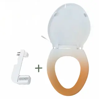 Quick Detachable Elongated Slow Descending Heated PP Toilet Seat Cover Set with Quick Detachable Bidet