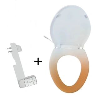 V Shaped PP Slow Closing Heated Toilet Seat Cover Two in One DIY Cold Water Combination Quick Release Bidet
