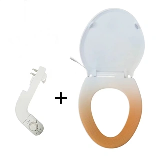 Elongated Slow Lowering PP Cover Plate Combination with Night Light Heated Seat Ring Double Jet Self Cleaning Bidet