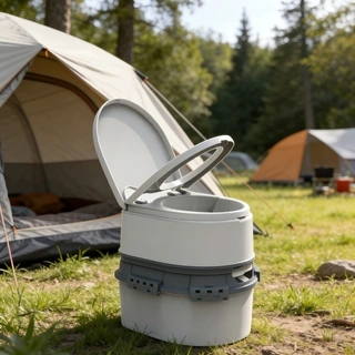 Portable Toilet Leak-Proof Handle Pump Rotating Spout Camping Boating Hiking Trips Removable and Washable Outdoor Toilet