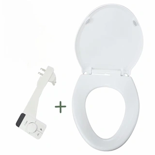Ultra Slim Cold Water Toilet Seat Two in One Bidet Non-Electric Toilet Seat New V Shaped PP Quick Release Toilet Seat