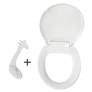 New O Shaped PP Quick Release Toilet Seat Cold Water Bidets Self-Cleaning Retractable Dual Nozzle Ultra Slim Non-Electric