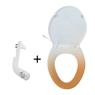 Quick Release Elongated Two-In-One With V Shape Heated Toilet Seat PP+ABS Bathroom Toilet Seat Dual Nozzles