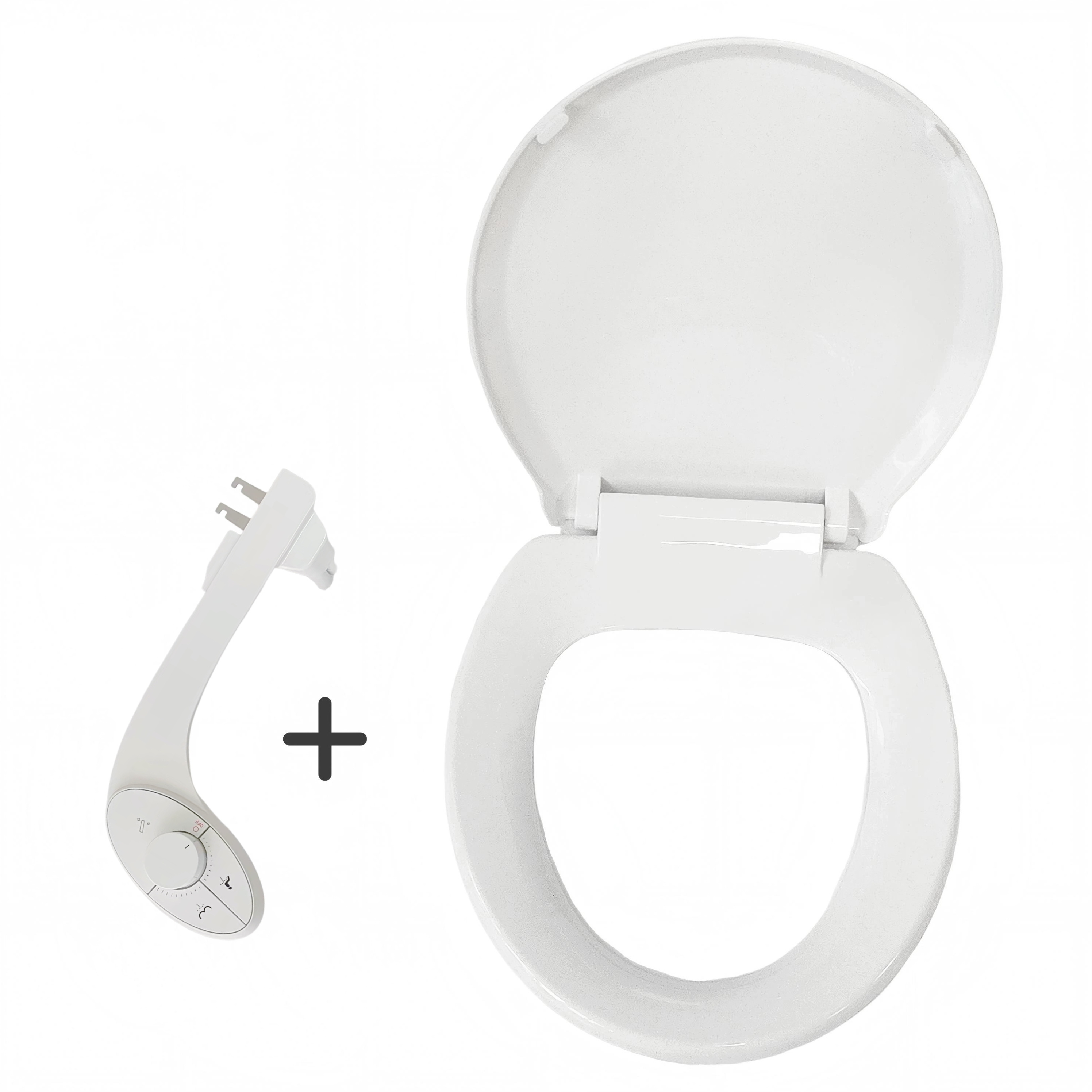 New O Shaped PP Quick Release Toilet Seat Cold Water Bidets Self-Cleaning Retractable Dual Nozzle Ultra Slim Non-Electric