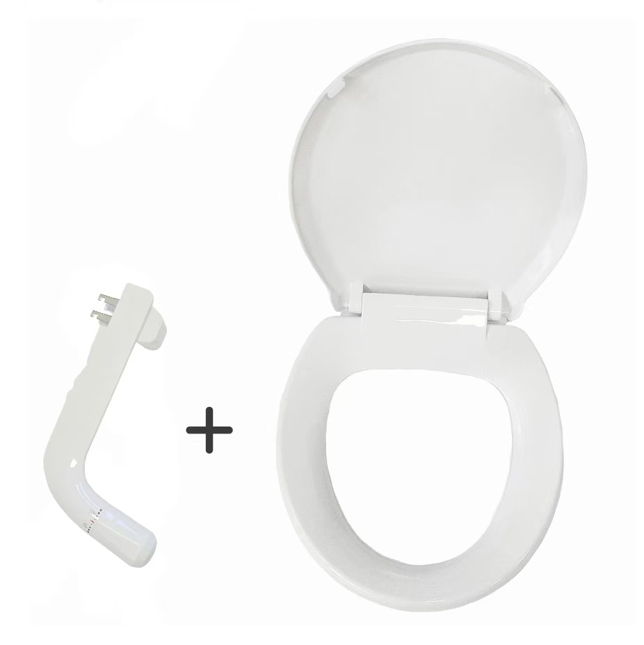 Cold Water Bidet Toilet Seat O Shape One-Key Detachable NEW Non-Electric Toilet Seat Two-In-One Slow Close Toilet Seat