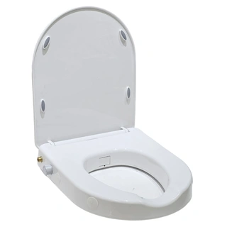 Elevated PP Material Toilet Seat for Elderly with Rear Wash & Feminine Wash Functions D-shaped