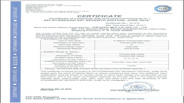 API 607 Certificate 3 | MFRS