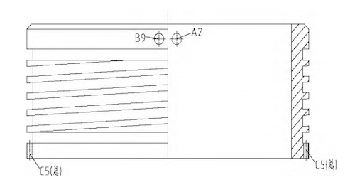 Half-sectional view of the cooling sleeve in the valve body cavity